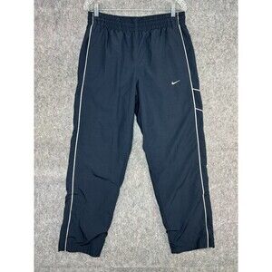 Vintage Nike Pants Men's M Blue Lined Track Pants Windbreaker Baggy Swoosh